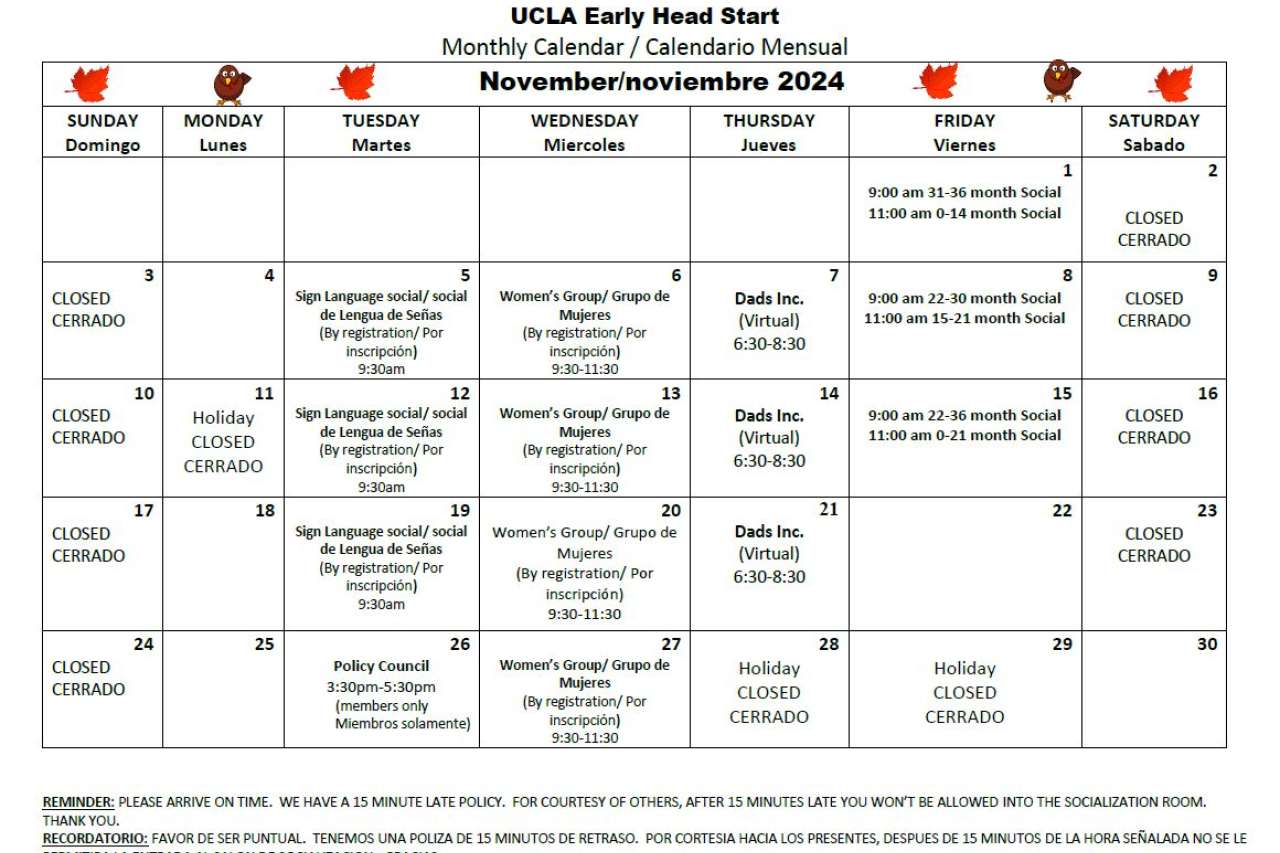 November Calendar