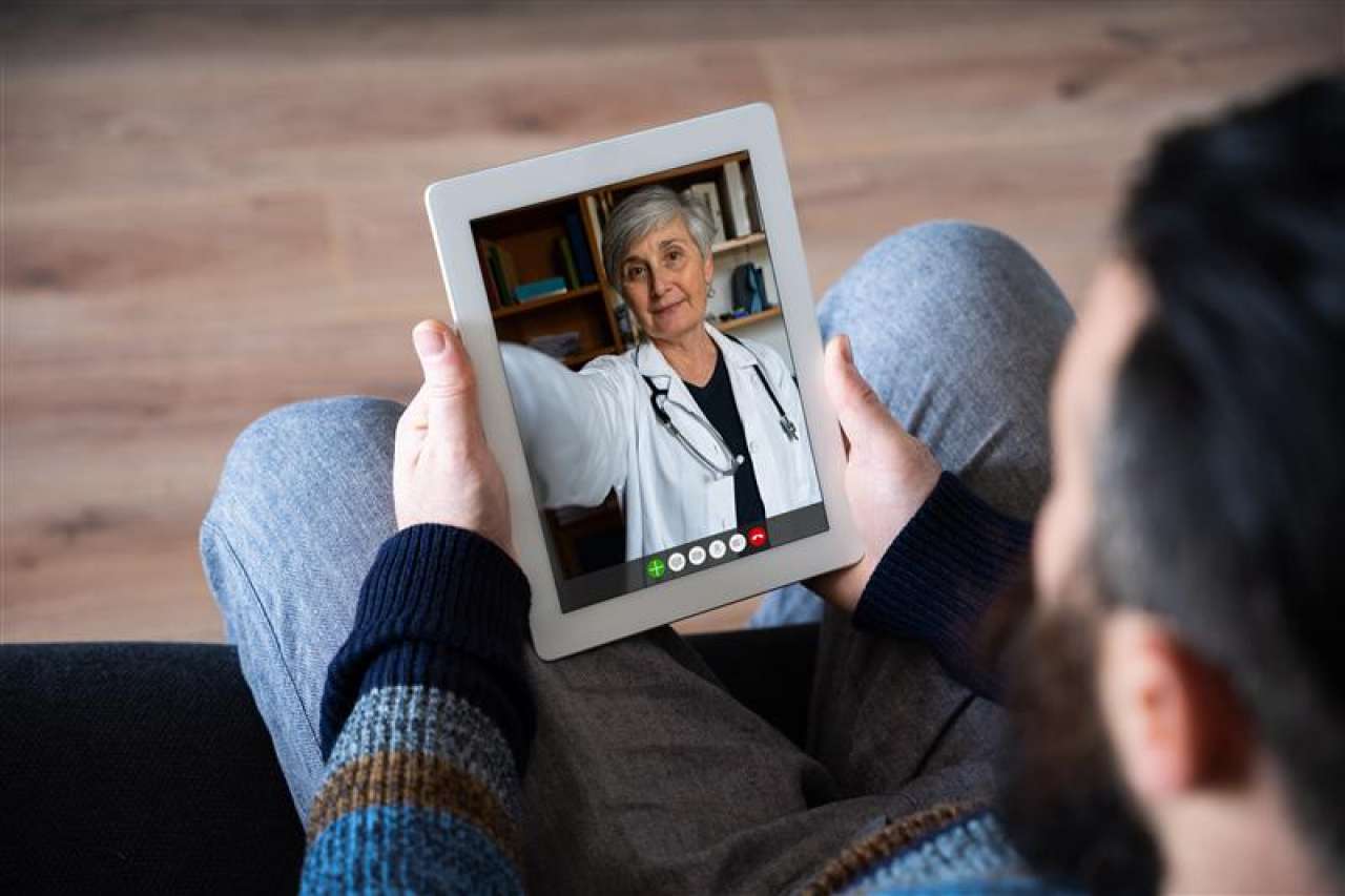 Patient on video visit