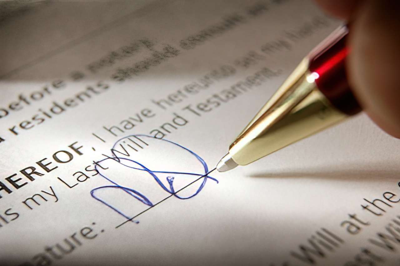 Person signing a form