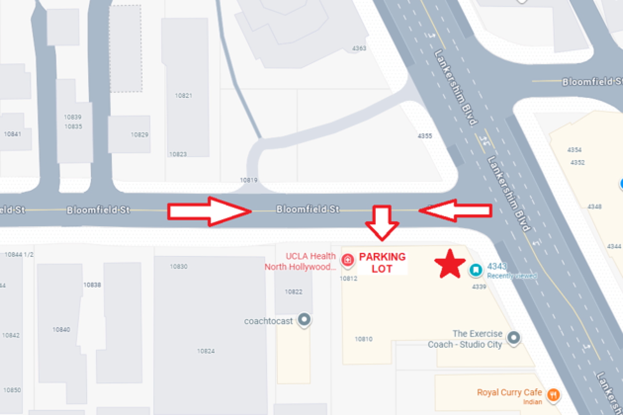 north hollywood sleep center parking map