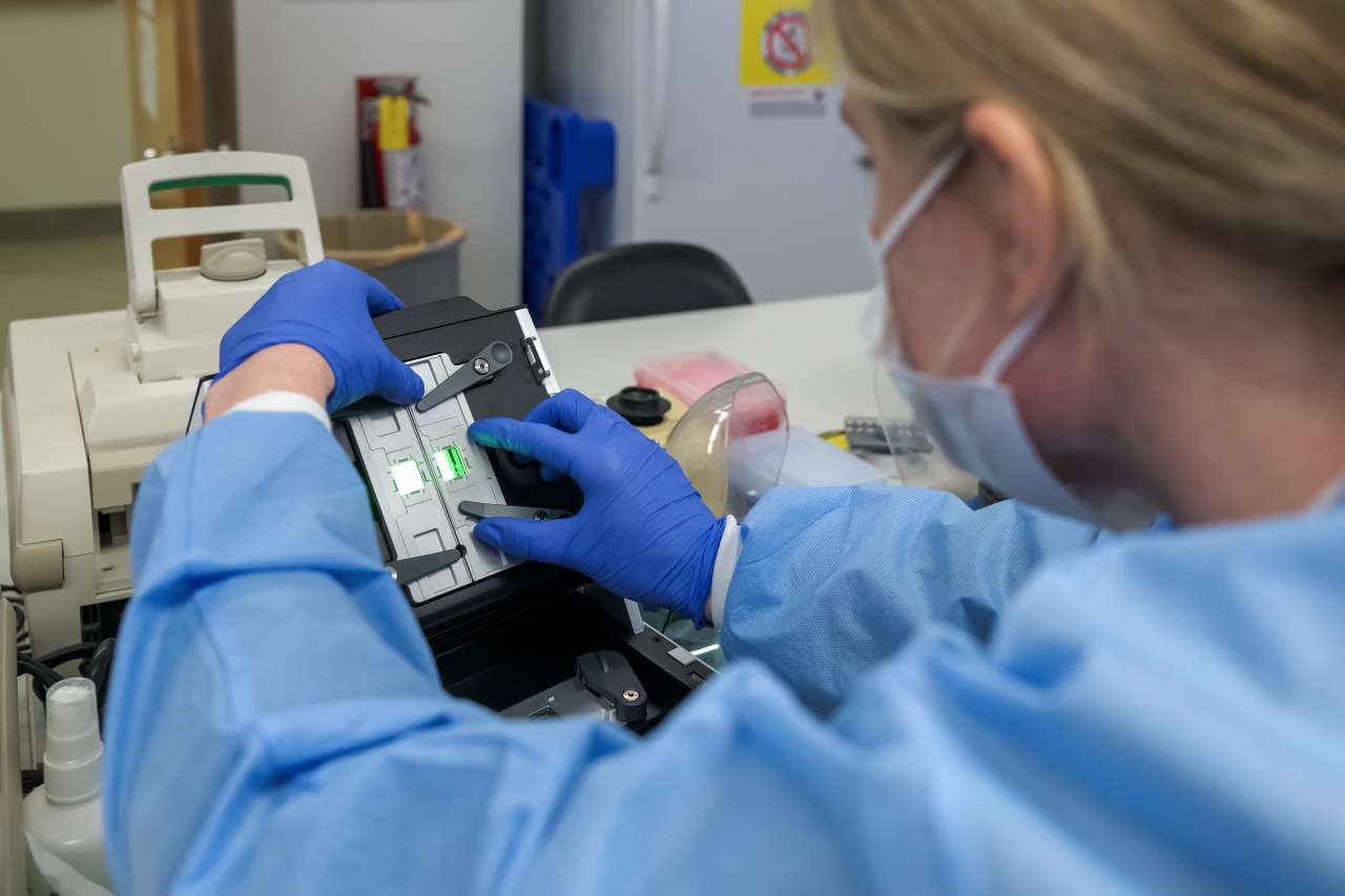 Scientist working in lab