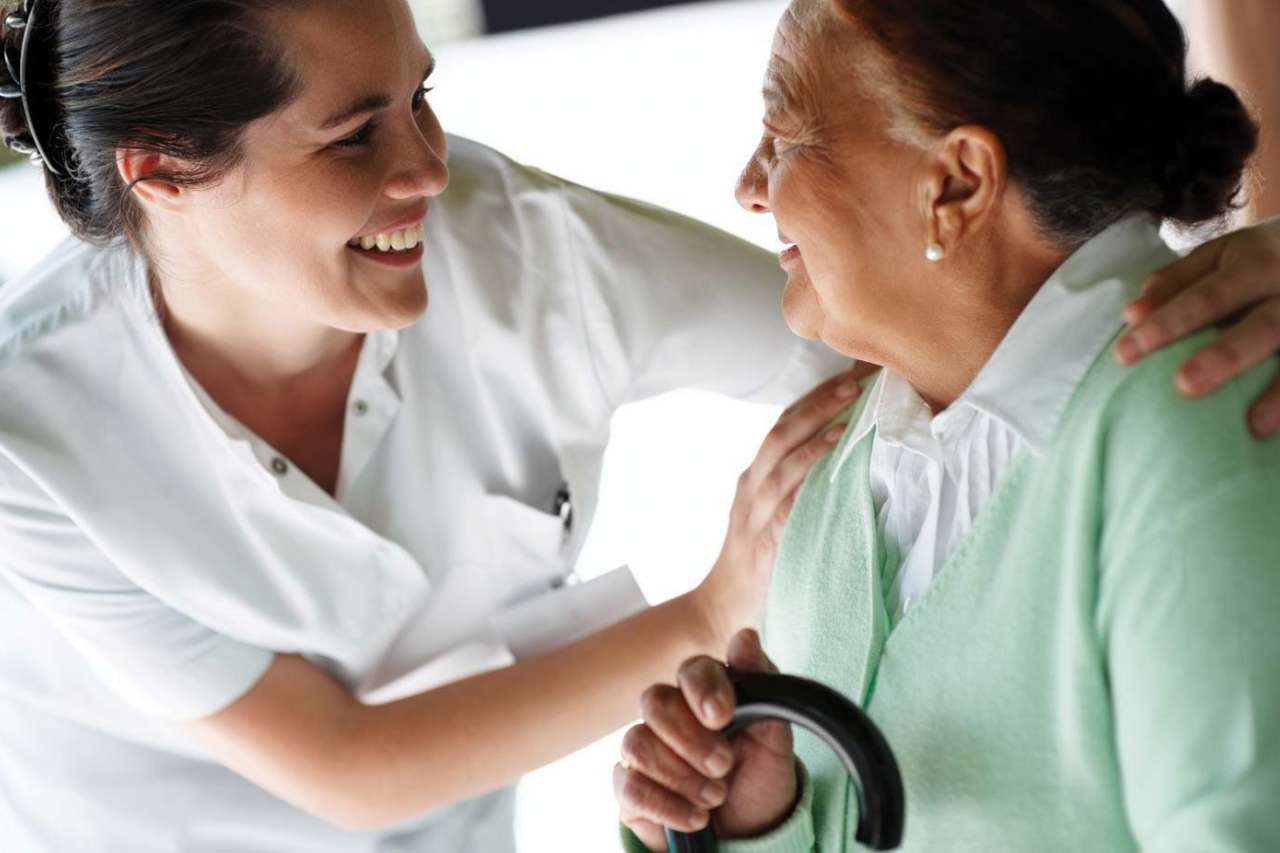 Fellow with elderly woman