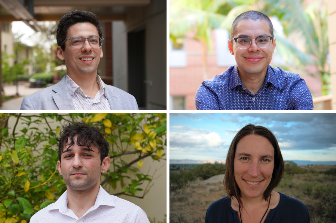 Headshots of Michael F. Wells, Harold Pimentel, Chloe Hanson and Timothy Derebenskiy.