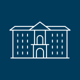 Graphic illustration of a campus building