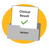 Clinical result inside of folder