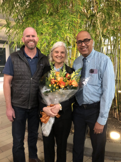 Dr. Van de Wiele at the reception with Drs. Vondriska and Whittington