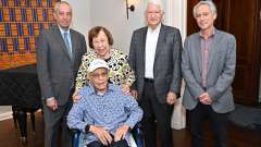 The Levine’s visit with Chancellor Block to celebrate their $10 million donation