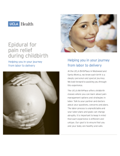 Epidural for pain relief during childbirth brochure cover