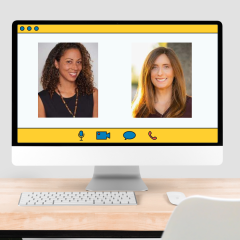 Computer screen showing Allyson Pimentel and Diana Winston