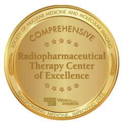 Gold seal for Radiopharmaceutical Therapy Center of Excellence, marked comprehensive.
