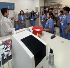 Turner-UCLA Allied Health students touring Molecular Genetics with Thien An Huynh, Senior CLS Specialist