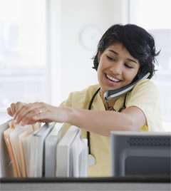 nurse on phone