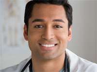 Close up of doctor smiling