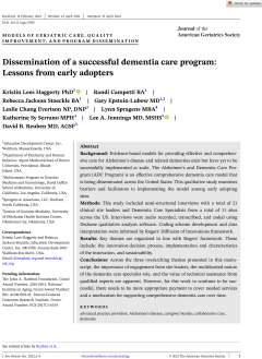 Dementia Lessons from Early Adopters