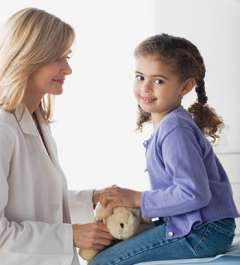 ped doctor and child