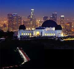 Downtown LA at night from afar