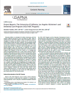 GAPNA article titled "Project Reports: The University of California, Los Angeles Alzheimer's and Dementia Care Program (UCLA ADC Program)"