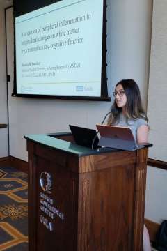 MSTAR student Luskin Sanchez giving a presentation