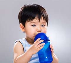 toddler drinking water