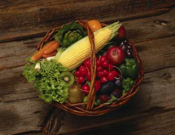 basket filled with fruits and vegetables