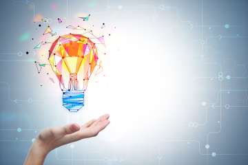 Light bulb representing new ideas