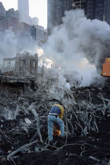 Burning buildings