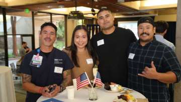 Members of the Bruin veteran community connect during UCLA’s annual Veterans Day reception