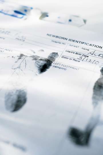 Newborn baby footprints