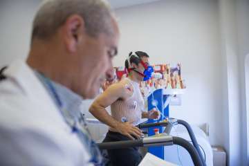 Man running on treadmill