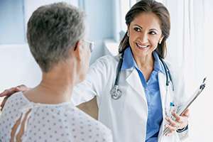 Female doctor and patient