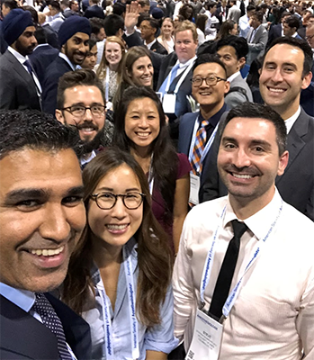 Drs Umar and Buckley and ten residents posing for a selfie at American Society of Anesthesiologists (ASA) conference.