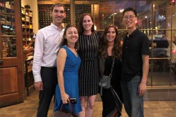 From left: Kyle Zanocco (2015 Fellow), Masha Livhits (2014 Fellow), Lauren Orr (2018 Fellow), Yasmine Assadipour (2017 Fellow) and Dr. Michael Yeh.