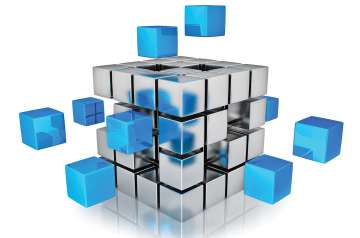 3D illustration of cube building blocks