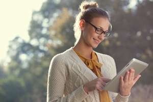 woman with tablet mobile device