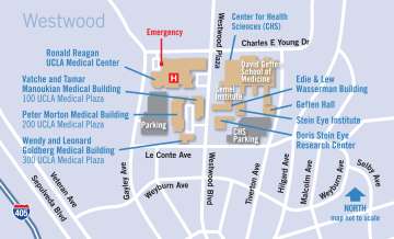 Image of a map depicting directions to UCLA Cardiac Arrhythmia Center