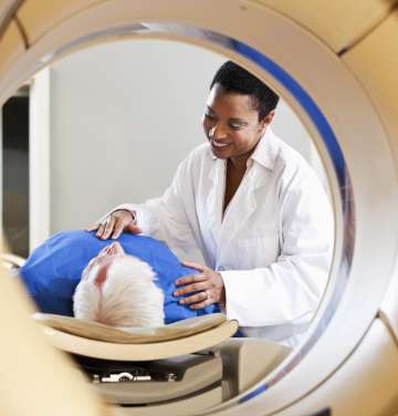 MRI doctor with patient