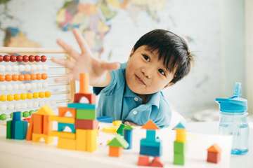 Child using learning toys