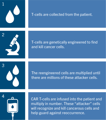 How are T-cells used in CAR T-cell therapy?