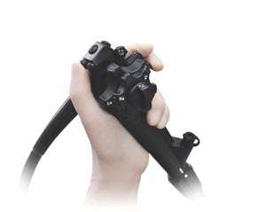 hand holding coloscopy scope