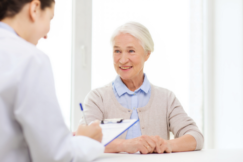 geriatric patient with doctor