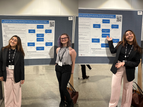 Collage of photos from SPSP conference- photos of Kimya Afshar and her mentor, Summer Mengelkoch.