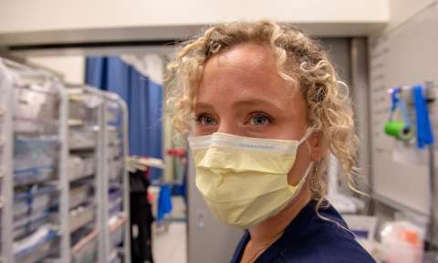 Nurse wearing face mask