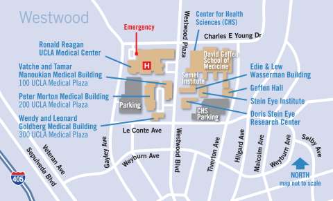 Image of a map depicting directions to UCLA Cardiac Arrhythmia Center
