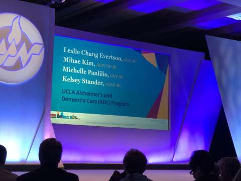 Names displayed on projector screen of nurses who were recognized 