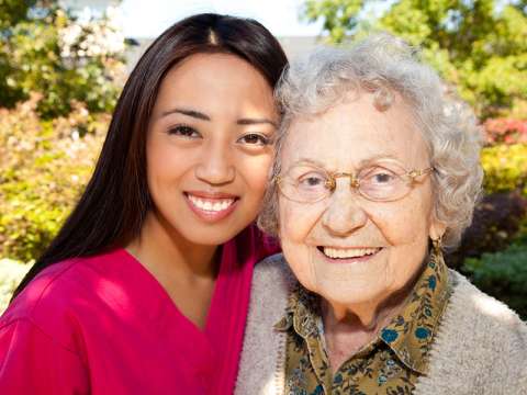 An older woman and her UCLA student companion