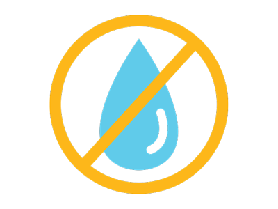 Types of burns - Water prohibited icon