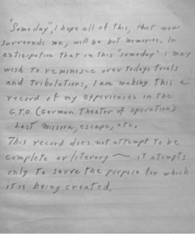 Page from the World War 2 diary of Debra Ball's father