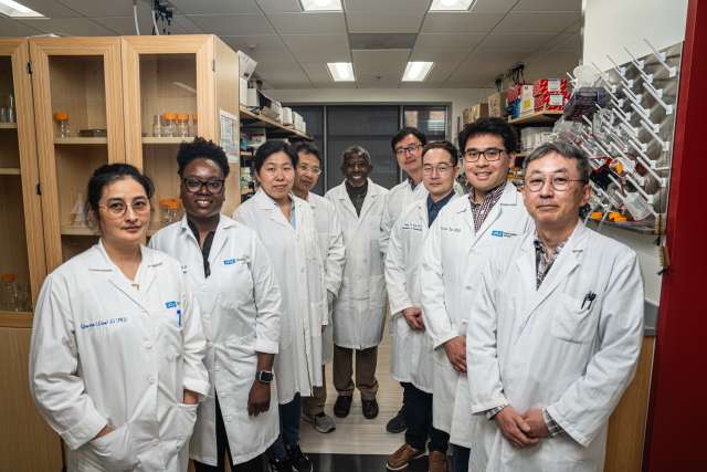 Group photo of physician scientist of the Abel Lab with Dr. Abel in the center taken in 2024