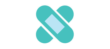 How to Treat a Burn - Bandages in a cross icon