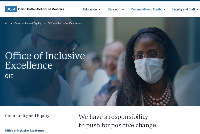 Website home page of DGSOM Office of Inclusion Excellence